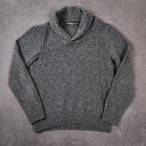 Daniele Blasi Shawl Collar Sweater Mens Large‎ Gray Knit Pullover Made in Italy